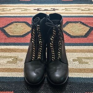Karl Lagerfeld Black and Gold Combat Boots